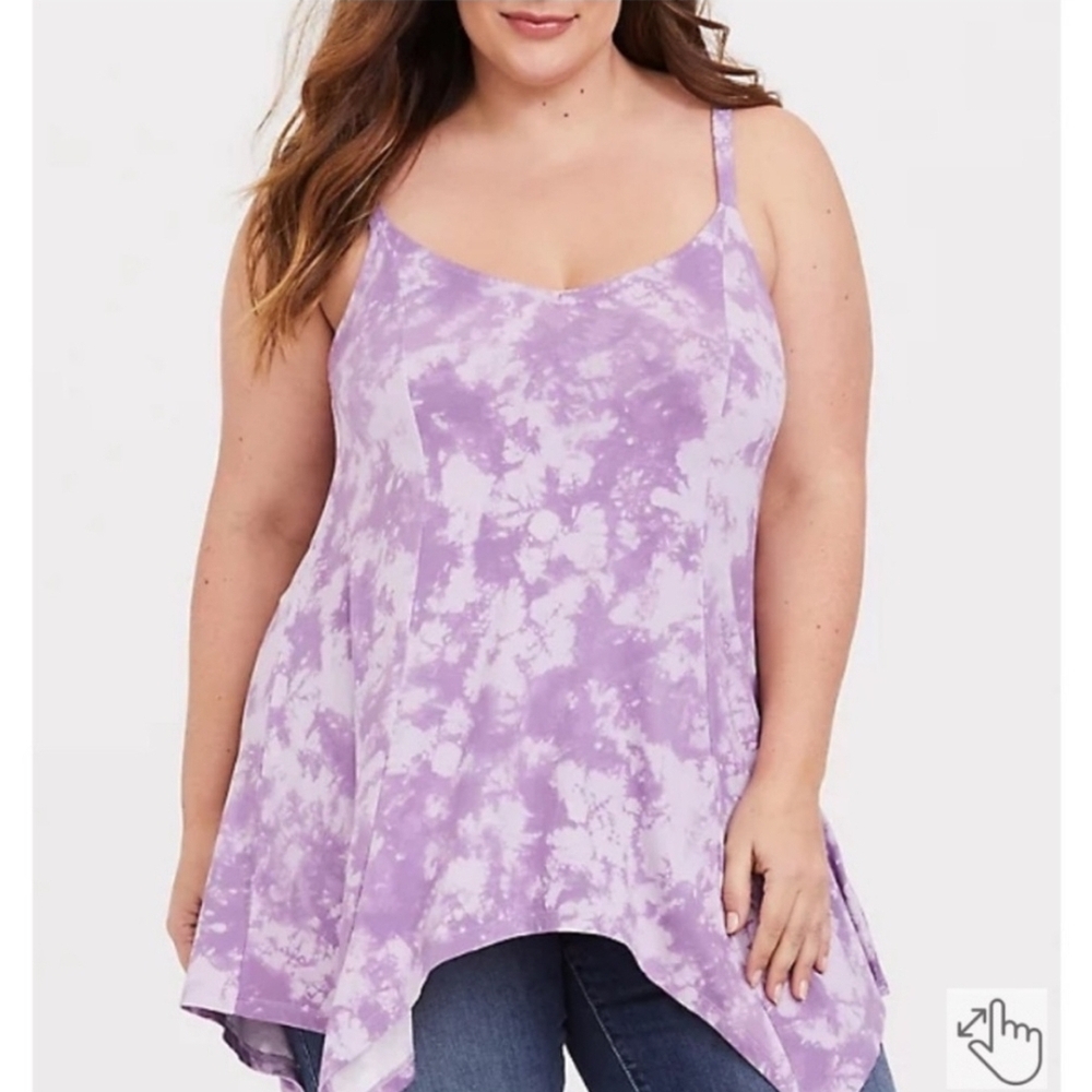 Torrid Purple Sleeveless Asymmetrical Camisole Top